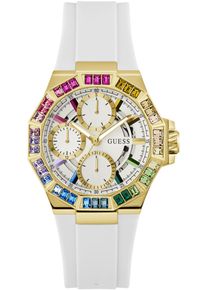 Multifunktionsuhr Guess "SELENE", wei&szlig;, Armbanduhren, Damen, Multifunktionsuhr, Quarzuhr, Armbanduhr, Damenuhr, Datum, 12/24-Std.-Anzeige