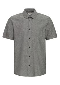 Leinenhemd Blend "Leinenhemd BHAban Slub Linen Mix", Herren, Gr. L, N-Gr, schwarz (schwarz beauty), Obermaterial: 70% Baumwolle CO. 30% Leinen LI., Hemden Leinenhemd