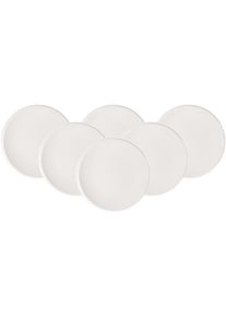 Villeroy & Boch Fr&uuml;hst&uuml;cksteller VILLEROY & BOCH "Fr&uuml;hst&uuml;cksteller NewMoon &oslash; 24 cm 6er Set wei&szlig;", wei&szlig;, L:24,2cm, Speiseteller, Fr&uuml;hst&uuml;cksteller