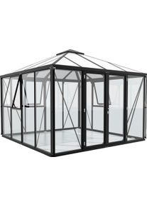 Gew&auml;chshaus Vitavia "Minos ESG/HKP, schwarz", schwarz, B:317cm H:264,5cm T:321,5cm, Gew&auml;chsh&auml;user, Gew&auml;chshaus, mit Pavillondach, Wand 3 mm Glas, Dach 10 mm Hohlkammerplatten