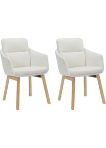 Esszimmerstuhl OTTO HOME "Hadelin", creme, B:59cm H:85cm T:61cm, Webstoff 100% Polyester, St&uuml;hle, Esszimmerstuhl, pflegeleichter Webstoff, massives Echtholzgestell, Sitzh&ouml;he ca. 50 cm