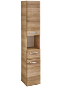 Hochschrank SAPHIR "Quickset 318, mit 2 T&uuml;ren, 1 Auszug, 1 Fach, 30cm breit", riviera eiche quer nachbildung, B:30cm H:168cm T:33cm, Holzwerkstoff, Schr&auml;nke, Hochschrank