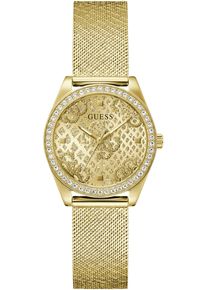 Quarzuhr Guess "BOA", gold (gelbgoldfarben), Armbanduhren, Damen, Quarzuhr, Armbanduhr, Damenuhr, Kristallsteine, Mineralglas, Edelstahlarmband
