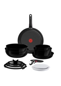 Pfannen-Set Tefal "Ingenio Excellence Keramik", schwarz, Pfannen, Pfannen-Set, abnehmbarer Ingenio-Griff, Thermo-Signal, stapelbar, Induktion