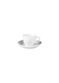 Espressotasse Seltmann Weiden "Espressotasse mit Untertasse VIP. 90 ml wei&szlig;", wei&szlig;, B:12cm H:7cm &Oslash;:12cm, Porzellan, Trinkgef&auml;&szlig;e, Espressotasse, Sp&uuml;lmaschinenfest, Mikrowellensicher, Ofenfest
