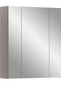 Badezimmerspiegelschrank Home Affaire "Malm&ouml;, Breite 60 cm, 3 Spiegelt&uuml;ren, 9 F&auml;cher, 6 Einlegeb&ouml;den", kaschmir, B:60cm H:70cm T:18cm, Holzwerkstoff, MDF, Schr&auml;nke, Badezimmerspiegelschrank, in verschiedenen Farben erh&auml;ltlich, Badm&ouml;bel, Spiegel, Badschrank, Bad