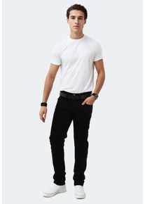 Regular-fit-Jeans INDICODE "INDICODE Ingianluca 60377GB Herren Jeans Hose B796", Herren, Gr. 36, L&auml;nge 32, schwarz, Obermaterial: 98% Baumwolle CO. 2% Elasthan EL., Jeans Regular-fit-Jeans