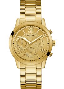 Multifunktionsuhr Guess "SOLAR", gold (goldfarben), Armbanduhren, Damen, Multifunktionsuhr, Armbanduhr, Quarzuhr, Damenuhr, Datum, Edelstahlarmband