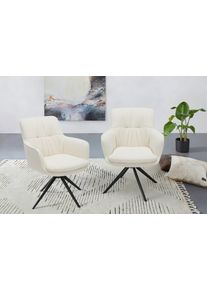 Esszimmerstuhl OTTO HOME "Nordtrud", creme, B:60cm H:87cm T:66cm, Webstoff 100% Polyester, St&uuml;hle, Esszimmerstuhl, pflegeleichter Webstoff Bezug, pulverbeschichtetes Metallgestell