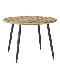 Ambia Garden Gartentisch, Akaziefarben, Holz, Metall, Akazie, vollmassiv, rund, 120x120x76 cm, FSC 100%, wetterfest, Holzm&ouml;bel, Holztische, Gartentische Holz