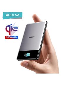 KUULAA Qi2 Magnetic Power Bank 5000mah 15W Wireless Charging 22.5W Wired Charge Qi2-Certified for iPhone 17 16 15 14 13 Pro Max