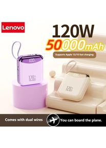 Lenovo120W 30000mAh Fast Charging Power Bank Large Capacity Portable External Battery Comes with 2 Lines for IPhone 2026 NEW
