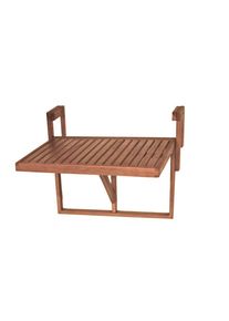 Gardenson Balkonh&auml;ngetisch, Braun, Holz, Eukalyptusholz, vollmassiv, rechteckig, 64x52x65 cm, klappbar, wetterbest&auml;ndig, Gartenm&ouml;bel, Balkonm&ouml;bel, Balkontische