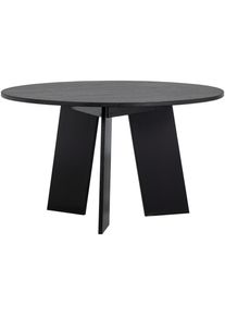 Livetastic , Schwarz , Holz , Eiche , massiv , rund , 129x75x129 cm , Esszimmer, Esszimmertische, Esstische, Esstische rund