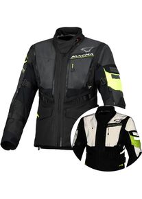 Macna Flexodus Night Eye, textile jacket waterproof women , color: Black/Neon-Yellow , size: XXL