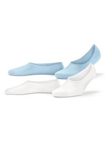 Tchibo - Stopki do but&oacute;w typu sneakers - dla pań - rozmiar 35-37 - kolor: biały/niebieski