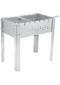 Schaschlikgrill Magnal L, Silberfarben, Metall, 50x50x30 cm, Grills, Holzkohlegriller
