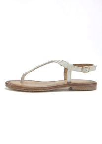 Vivance Dames Teenslipper in wit ,maat 38, Witt, 100% Leer