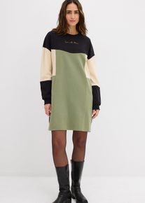 bonprix Sweatkleid aus reiner Baumwolle, gr&uuml;n, Gr.44/46 (L), L&auml;ssiges Sweatkleid aus reiner Baumwolle, aus 100% Baumwolle