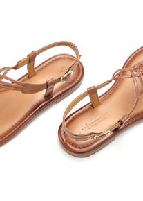 Vivance Dames Teenslipper in cognac ,maat 37, Witt, 100% Leer