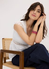 bonprix Femei Brățară din mărgele, (set/10 buc.), portocaliu, onesize