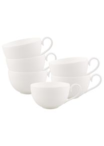 Villeroy & Boch Tasse VILLEROY & BOCH "Caf&eacute; au lait Tasse Royal 370 ml 6er Set wei&szlig;", wei&szlig;, Porzellan, Trinkgef&auml;&szlig;e, Tasse