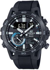 Smartwatch CASIO EDIFICE, schwarz (t&uuml;rkis, schwarz, schwarz), Smartwatches, Herren, Smartwatch, Armbanduhr, Herrenuhr, Bluetooth, Stoppfunktion, Weltzeit, digital
