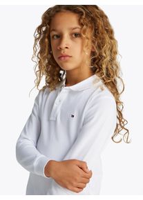 Poloshirt Tommy Hilfiger "REG POLO LS", Jungen, Gr. 8 (128), wei&szlig;, Single Jersey, Obermaterial: 100% Baumwolle, unifarben, regular fit, Rippb&uuml;ndchen, Shirts Poloshirt, mit Logostickerei