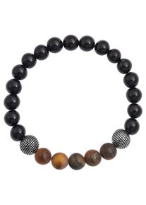 Adelia&acute;s Armband ADELIA&acute;S "Unisex Armband &iquest; Kugelarmband aus Edelstahl mit Onyx 19 cm" Gr. 19, schwarz, Armb&auml;nder, Damen, Edelstahl, Armband