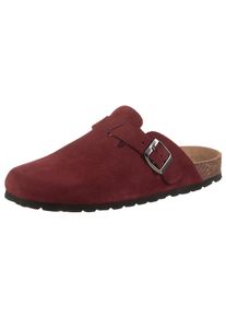 Clog ANISTON SHOES, Damen, Gr. 42, rot (bordeaux), Veloursleder, unifarben, Schuhe Clog, Hausschuh, Sommerschuh, mit ergonomischem Fu&szlig;bett