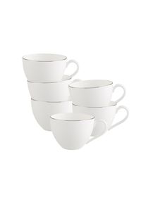Villeroy & Boch Tasse VILLEROY & BOCH "Kaffeetassen Anmut Platinum No.1 150 ml 6er Set wei&szlig;", wei&szlig;, Porzellan, Trinkgef&auml;&szlig;e, Tasse