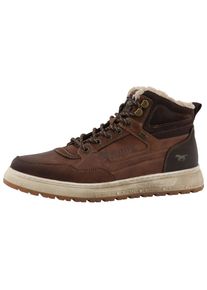 Winterboots Mustang Shoes "Puno", Herren, Gr. 43, rostbraun, Lederimitat, Textil, Basic, Schuhe Winterboots, High Top Sneaker, Schn&uuml;rboots mit Warmfutter