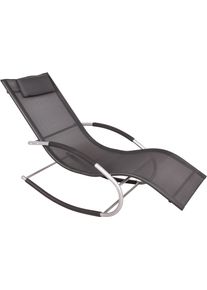 Gartenliege Garden Pleasure "NAXOS", schwarz (grau), Gartenliegen, Gartenliege, Belastbarkeit bis 120 kg, robust, stabil