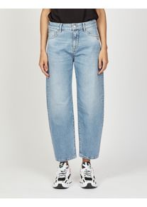 5-Pocket-Jeans Gang "94IDA", Damen, Gr. 31, N-Gr, blau (spring denim), Denim/Jeans, Obermaterial: 90% Baumwolle, 8% Polyester, 2% Elasthan, Ballonform kn&ouml;chellang, Jeans 5-Pocket-Jeans, im l&auml;ssigen O-Shape