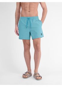 Strandshorts Lerros, Herren, Gr. 3XL, N-Gr, reef blau, Web, Obermaterial: 100% Polyester, unifarben, normal kniefrei, Hosen Strandshorts, aus Seersucker, mit Kordelzug