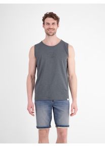 Tanktop Lerros, Herren, Gr. XL, lava grau, Single Jersey, Obermaterial: 100% Baumwolle, bedruckt, regular fit h&uuml;ftbedeckend, Rundhals, Tops Tanktop, Sommershirt/&auml;rmellos mit Frontprint