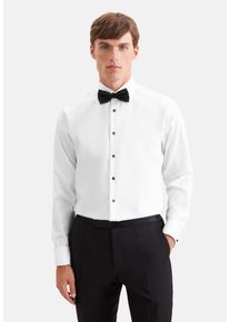Smokinghemd Seidensticker, Herren, Gr. XL (44), normale &Auml;rmell&auml;ngen, wei&szlig;, 100% Baumwolle, unifarben, slim fit, Doppelmanschette, Hemden Smokinghemd, Slim 1/1 Kentkragen Uni