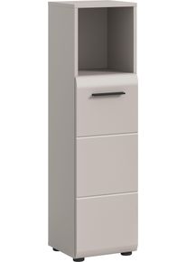 Midischrank Welltime "FLORENZ, H&ouml;he 110 cm, 1 T&uuml;r, 2 Fachb&ouml;den, 1 offenes Fach", kaschmir, B:30cm H:110cm T:30cm, FSC-zertifizierter Holzwerkstoff, MDF, Schr&auml;nke, Midischrank, T&uuml;ranschlag wechselbar, hochwertige MDF Front, Badschrank, Bad