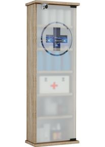 Medizinschrank Vcm "Wand H&auml;nge Medizinschrank Arzneischrank Omal", braun (sonoma, eiche), B:31cm T:18cm, Obermaterial: 100% Holz Wood., Schr&auml;nke, Medizinschrank