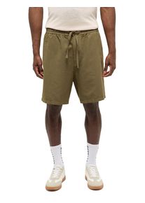 Shorts Mustang "Herren Style Linen Jogger Shorts", Herren, Gr. 33, 6358 olivgr&uuml;n, Twill, 70% Baumwolle, 30% Leinen, unifarben, loose fit, Hosen Shorts