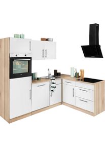 Wiho-K&uuml;chen Winkelk&uuml;che WIHO K&Uuml;CHEN "Cali", wei&szlig; (k&uuml;che: braun, korpus: sonoma eiche nachbildung, arbeitsplatte: sonoma eiche nachbildung), B:230cm T:170cm, Komplettk&uuml;chen-Sets, Winkelk&uuml;che, ohne E-Ger&auml;te, Stellbreite 230 x 170 cm