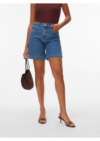 V&eacute;ro Moda Jeansshorts VERO MODA "VMKATHY HR BERMUDA SHORTS SI357", Damen, Gr. XL, N-Gr, medium blau denim, Denim/Jeans, Obermaterial: 80% Baumwolle, 20% Polyester, unifarben, regular fit kurz, Jeans Jeansshorts, Baumwollmischung, regular fit