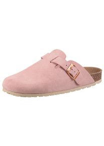 Clog ANISTON SHOES, Damen, Gr. 42, rosa (altrosa), Veloursleder, unifarben, Schuhe Clog, Hausschuh, Sommerschuh, mit ergonomischem Fu&szlig;bett