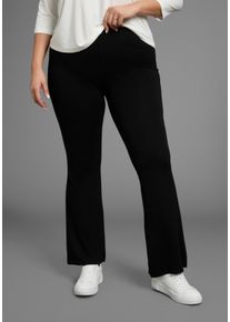 Bootcuthose LAURA SCOTT CURVE "Gro&szlig;e Gr&ouml;&szlig;en", Damen, Gr. 50, N-Gr, schwarz, Milano Rib, Obermaterial: 65% Viskose, 30% Polyamid, 5% Elasthan, unifarben, Basic, sehr figurbetont lang, Hosen Bootcuthose, aus bequemen Jersey im Jeggings-Look