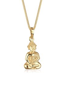 Kette mit Anh&auml;nger Elli "Halskette Buddha Karma Gl&uuml;cksbringer 925 Sterling Silber" Gr. 45, gold, Halsketten, Damen, ohne Stein, Silber 925 (Sterlingsilber), Kette mit Anh&auml;nger