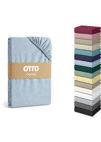 Spannbettlaken OTTO HOME "Physalis Topper COMFORT", blau (hellblau), B:160cm L:200cm, Jersey-Elasthan, Obermaterial: 96% Baumwolle, 4% Elasthan, Bettlaken, Spannbettlaken, bis 10 cm H&ouml;he, Bettlaken, Laken, in Comfort & Premium Qualit&auml;t