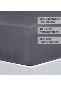 Bettlaken Florella "EXCELLENT Jersey Elastan, 92% Baumwolle", salbei, 1 Stk., Jersey, 180-200x190-220 40cm, Jersey, Obermaterial: 92% Baumwolle CO. 8% Elasthan EL., Bettlaken, Bettlaken