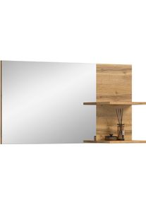 Garderobenspiegel OTTO HOME "MAMBO, 2 Ablageb&ouml;den, asymetrisch", wotan eiche nb, B:99cm H:52cm T:18cm, Holzwerkstoff, Spiegelglas, Spiegel, Garderobenspiegel, Spiegel, Flur, Diele, Spiegel mit Ablage