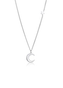 Kette mit Anh&auml;nger Elli "Halskette Halbmond Stern Astro 925 Sillber" Gr. 50, silber, Halsketten, Damen, ohne Stein, Silber 925 (Sterlingsilber), Kette mit Anh&auml;nger