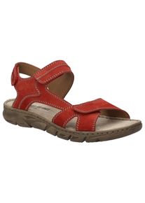 Sandale Josef Seibel "Brenda 03", Damen, Gr. 38, rot (rubinrot), Leder, Schuhe Sandale, mit Lederinnenausstattung